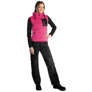 STICKAD FLEECEJACKA 2XL ISABEL DAM PINK/SVART Sista chansen Populärt val